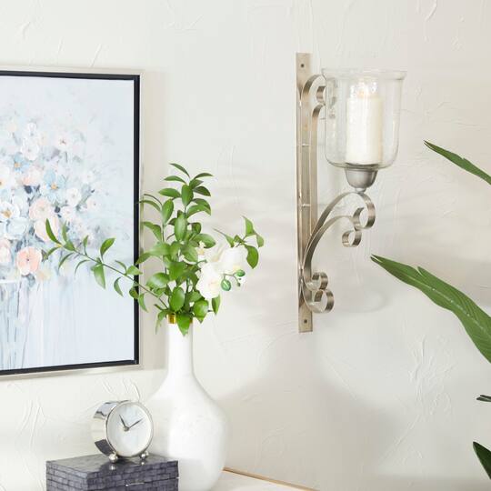 24" Silver Traditional Wall Sconce